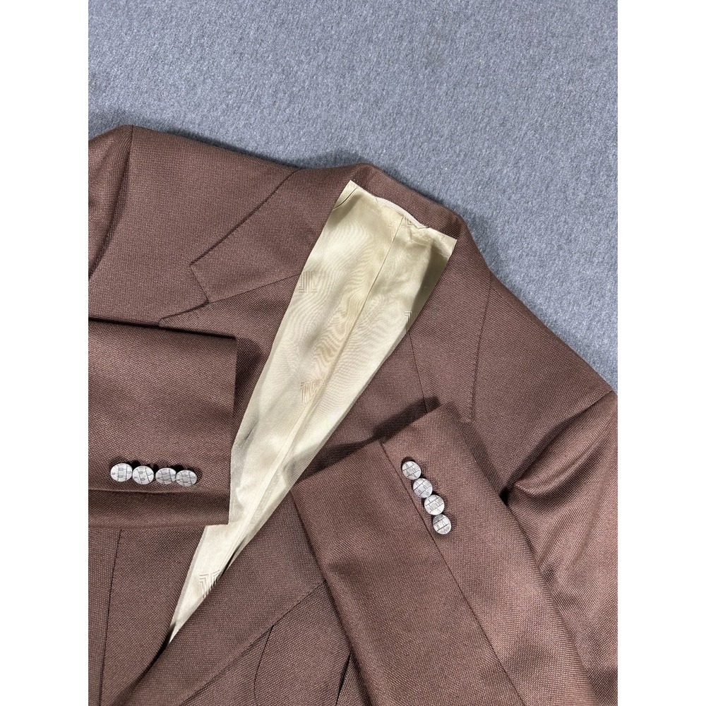 VTG Lanvin Paris New York Men's Bronze Wool Sport Coat Blazer Patch Pocket 42R
